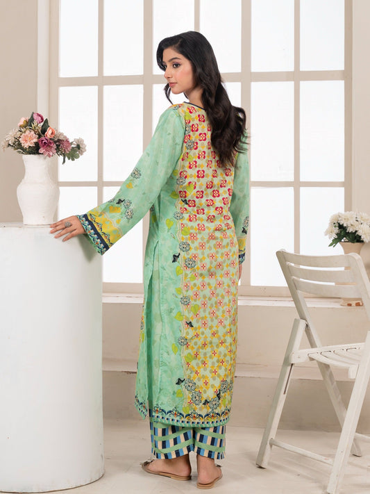 Green MH Cloth House Blended Lawn Printed Co-Ord Set-Shamaeel