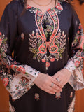 Black Multi MH Cloth House Silk Embroidered Stitched 2-Piece Suit-Khumaar