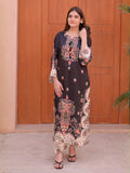 Black Multi MH Cloth House Silk Embroidered Stitched 2-Piece Suit-Khumaar