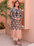 Peach and Black MH Cloth House Silk Printed Stitched 2-Piece Suit-Aahangi