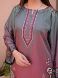 Pink Green MH Cloth House Silk Printed Stitched 2-Piece Suit-Darakhshaan