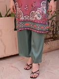 Pink Green MH Cloth House Silk Printed Stitched 2-Piece Suit-Darakhshaan