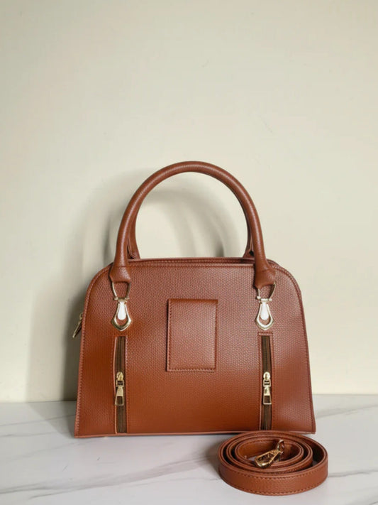 Brown Zebaish Collection Hand Bag-ZB-034