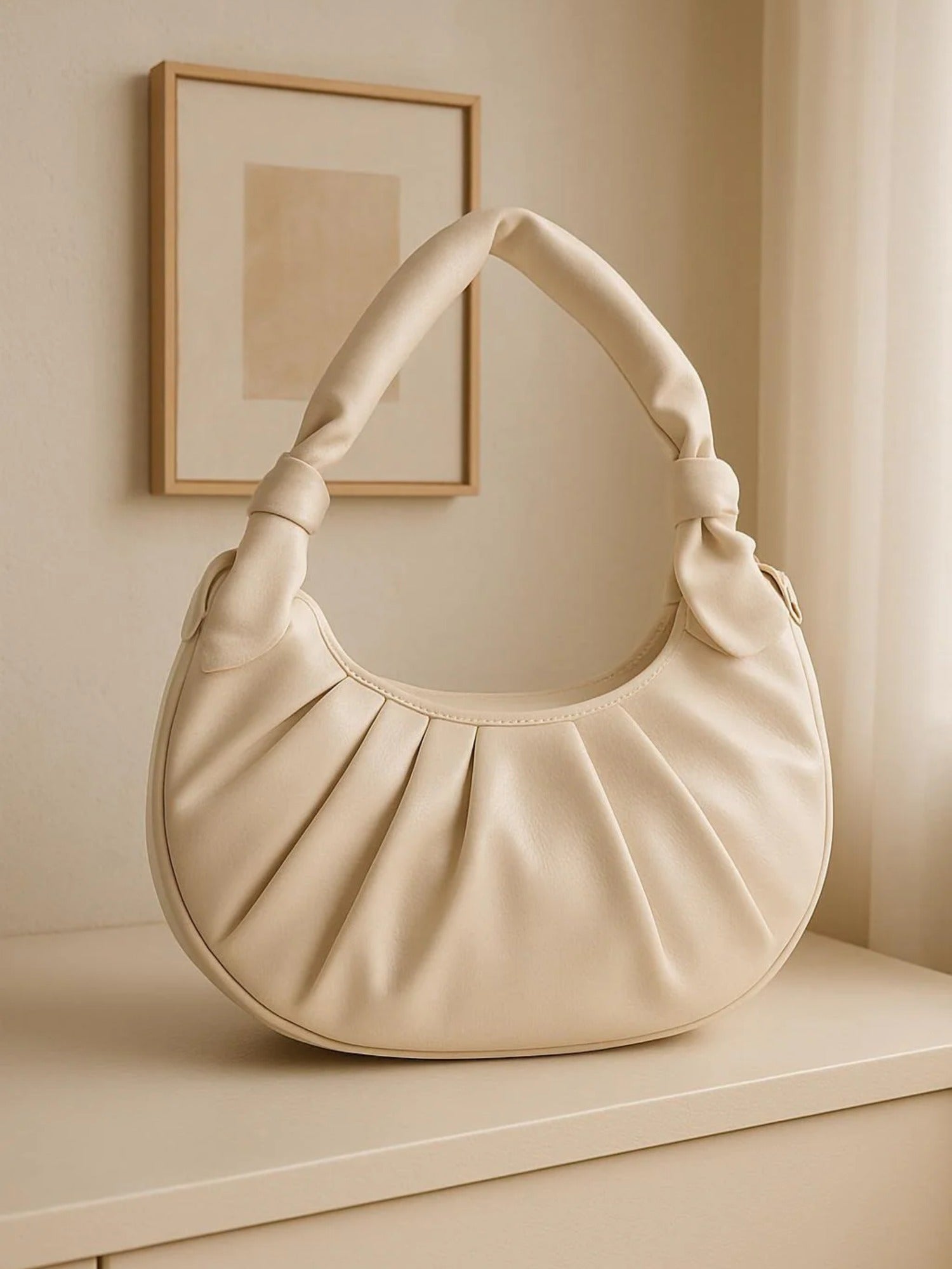 Cream Zebaish Collection Shoulder Bag-ZB-027