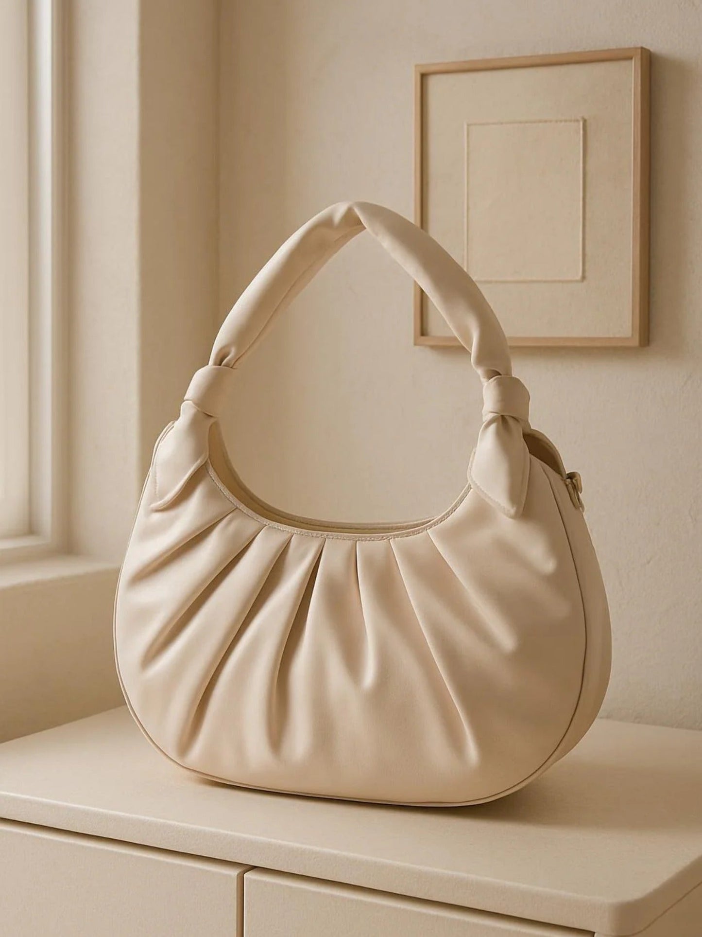 Cream Zebaish Collection Shoulder Bag-ZB-027