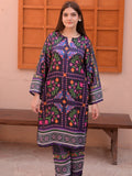 Purple MH Cloth House Silk Printed Stitched 2-Piece Suit-Lataafat