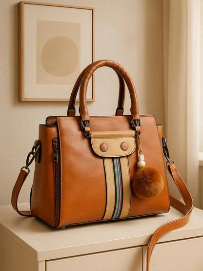 Brown Zebaish Collection Hand Bag-ZB-025