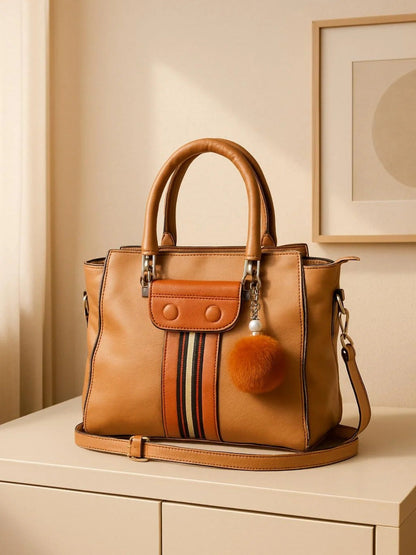 Brown Zebaish Collection Hand Bag-ZB-024