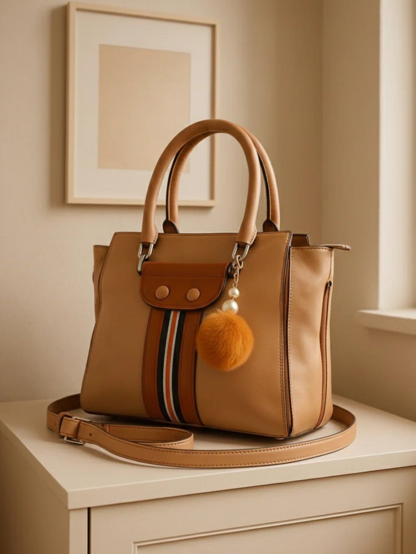 Brown Zebaish Collection Hand Bag-ZB-024