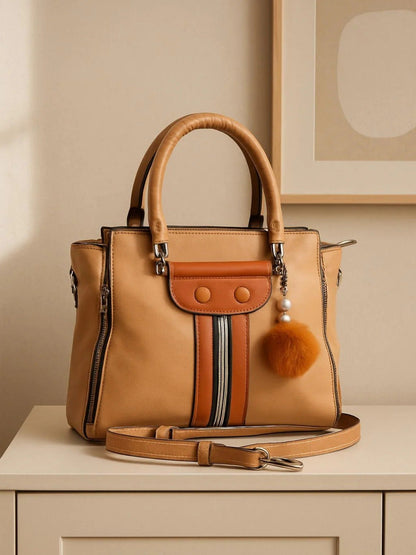 Brown Zebaish Collection Hand Bag-ZB-024