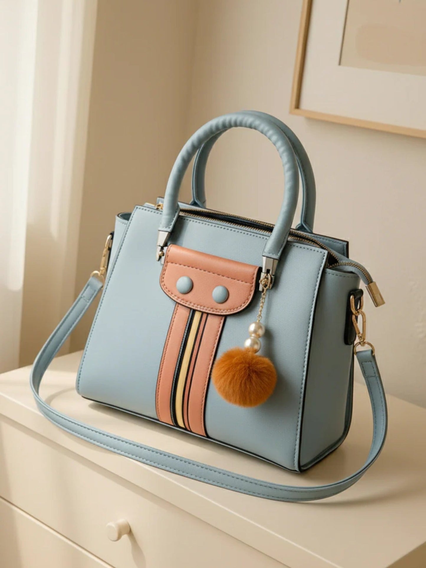 Blue Zebaish Collection Hand Bag-ZB-023