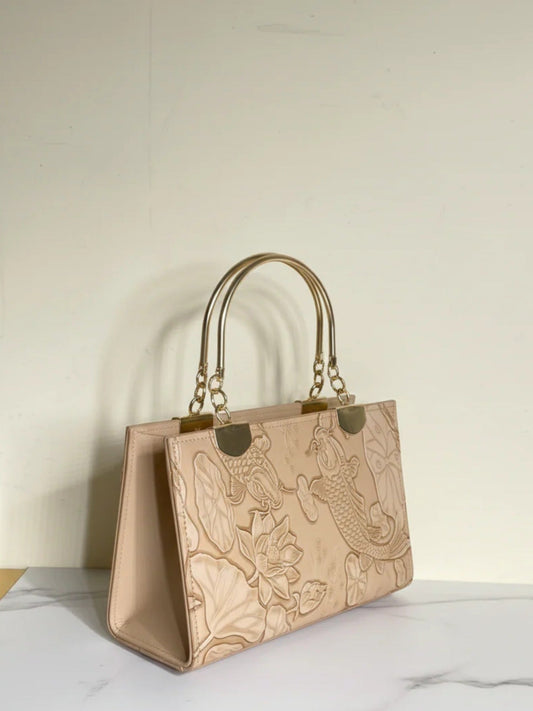 Beige Zebaish Collection Hand Bag-ZB-019