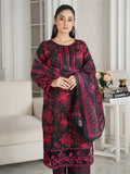 Black MH Cloth House Cotton Lawn Embroidered Stitched 3-Piece Suit-Soz-E-Dil