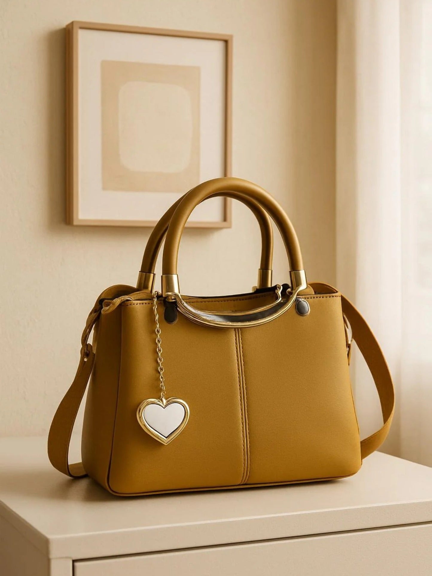 Yellow Zebaish Collection Hand Bag-ZB-016
