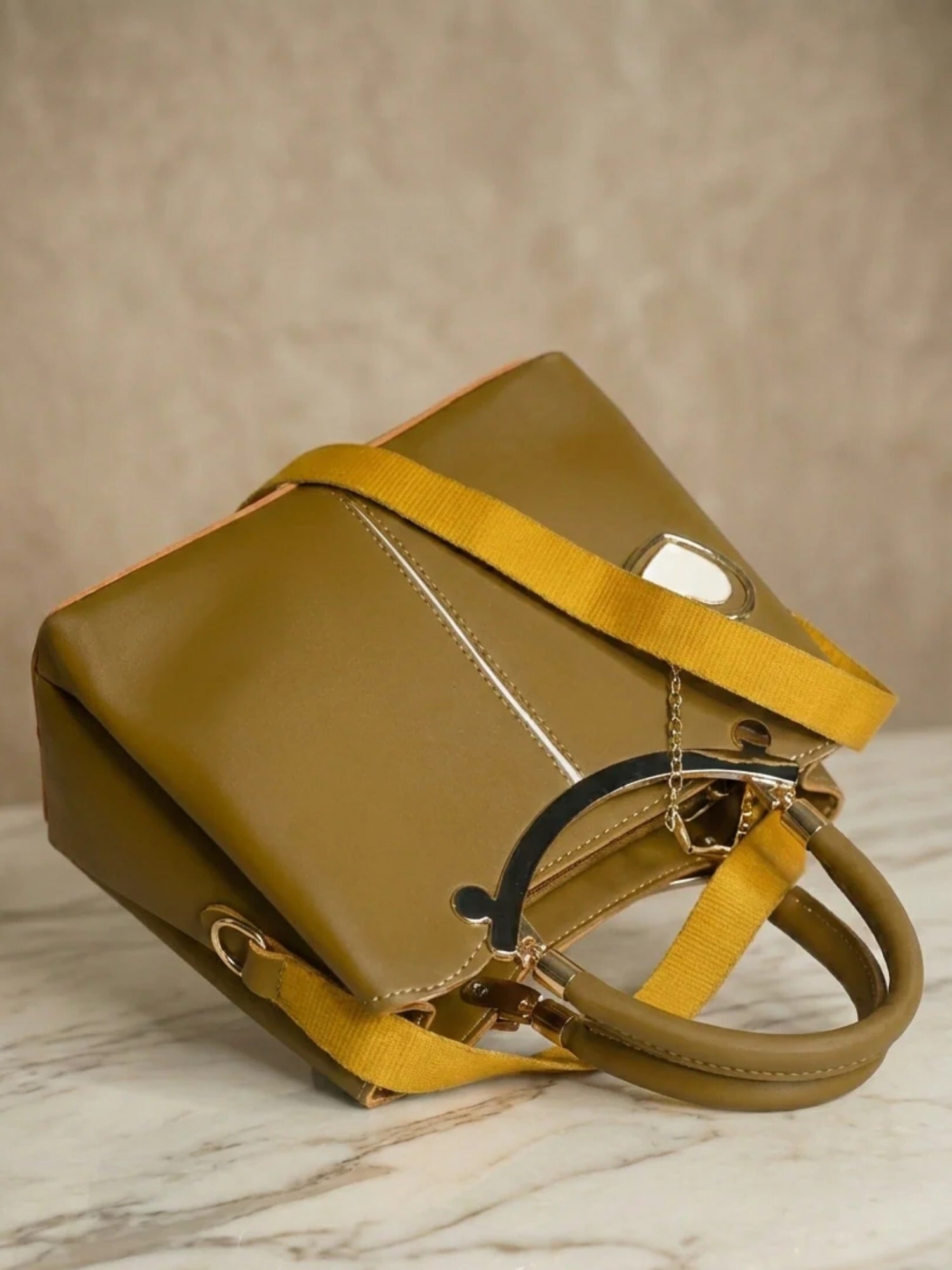 Yellow Zebaish Collection Hand Bag-ZB-016