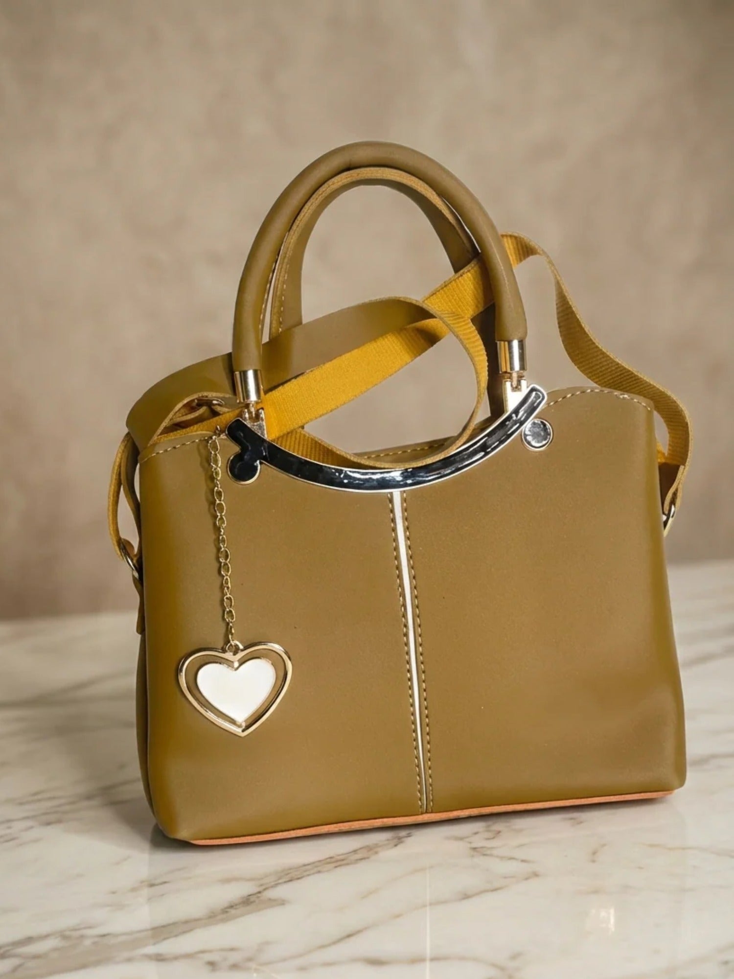 Yellow Zebaish Collection Hand Bag-ZB-016