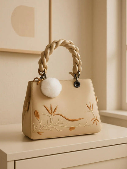 Beige Zebaish Collection Hand Bag-ZB-015