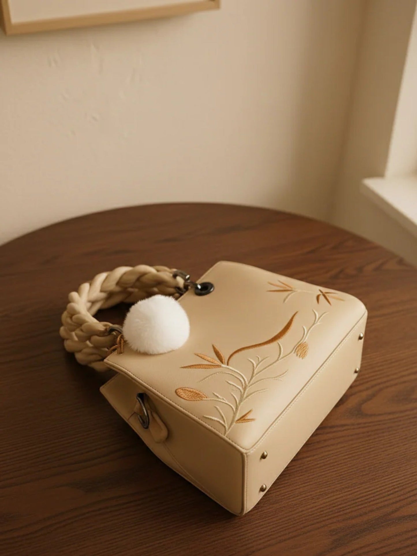 Beige Zebaish Collection Hand Bag-ZB-015