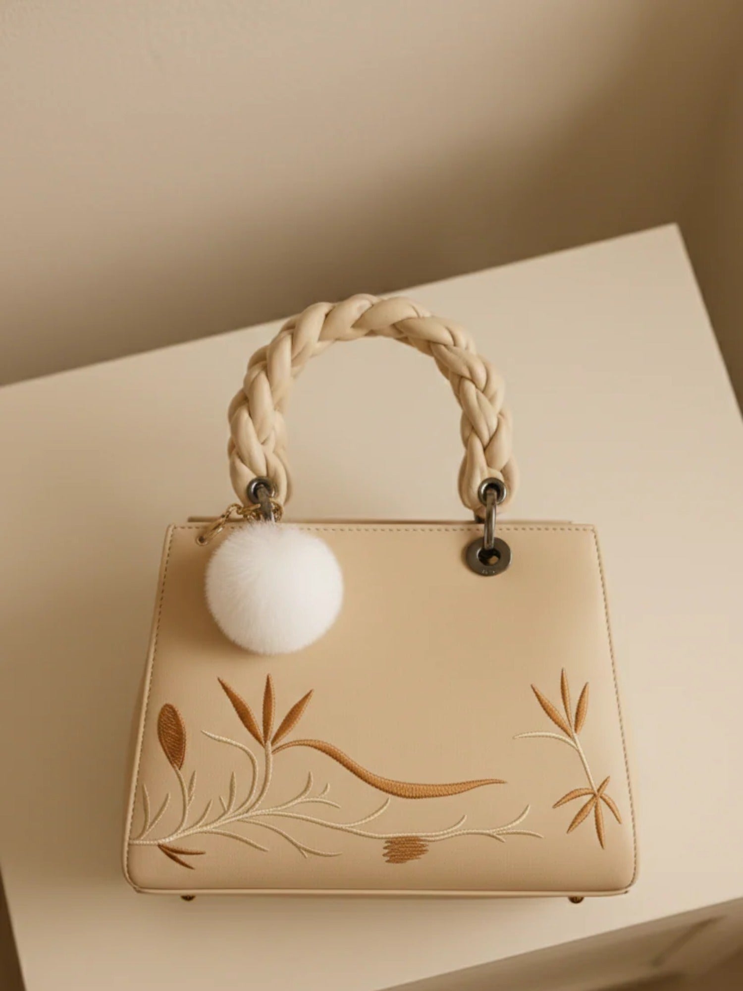 Beige Zebaish Collection Hand Bag-ZB-015