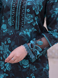 Black Blue MH Cloth House Cotton Lawn Embroidered Stitched 3-Piece Suit-Farozan