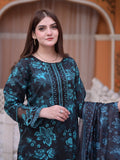 Black Blue MH Cloth House Cotton Lawn Embroidered Stitched 3-Piece Suit-Farozan