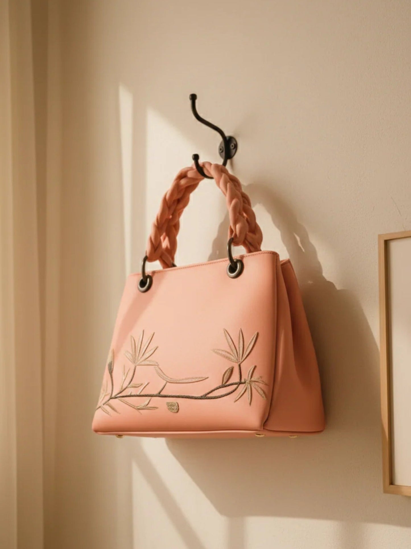 Peach Zebaish Collection Hand Bag-ZB-013