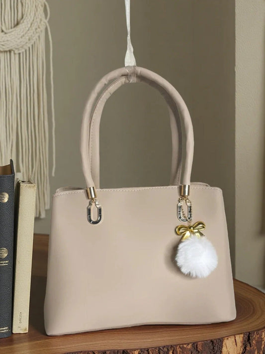 Cream Zebaish Collection Hand Bag-ZB-008