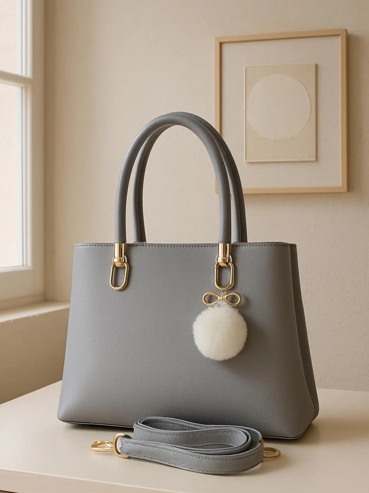 Grey Zebaish Collection Hand Bag-ZB-007