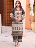 Ivory Black MH Cloth House Cotton Lawn Embroidered Stitched 3-Piece Suit-Khwabeeda