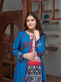 Blue MH Cloth House Blended Lawn Printed Stitched 2-Piece Suit-Falak Ara