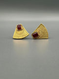 Golden H&A Jewellery Indian Rajwari Gold Polished Stud Earrings