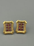 Golden H&A Jewellery Indian Rajwari Gold Polished Stud Earrings