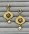 H&A Jewellery Indian Rajwari Gold Polished Earrings with Semi-Precious Stones