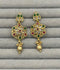 H&A Jewellery Indian Rajwari Gold Polished Earrings with Semi-Precious Stones