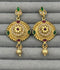 H&A Jewellery Indian Rajwari Gold Polished Earrings with Semi-Precious Stones