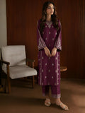Purple Silai Libas Linen Embroidered Stitched 2-Piece Suit-Deep Sapphire