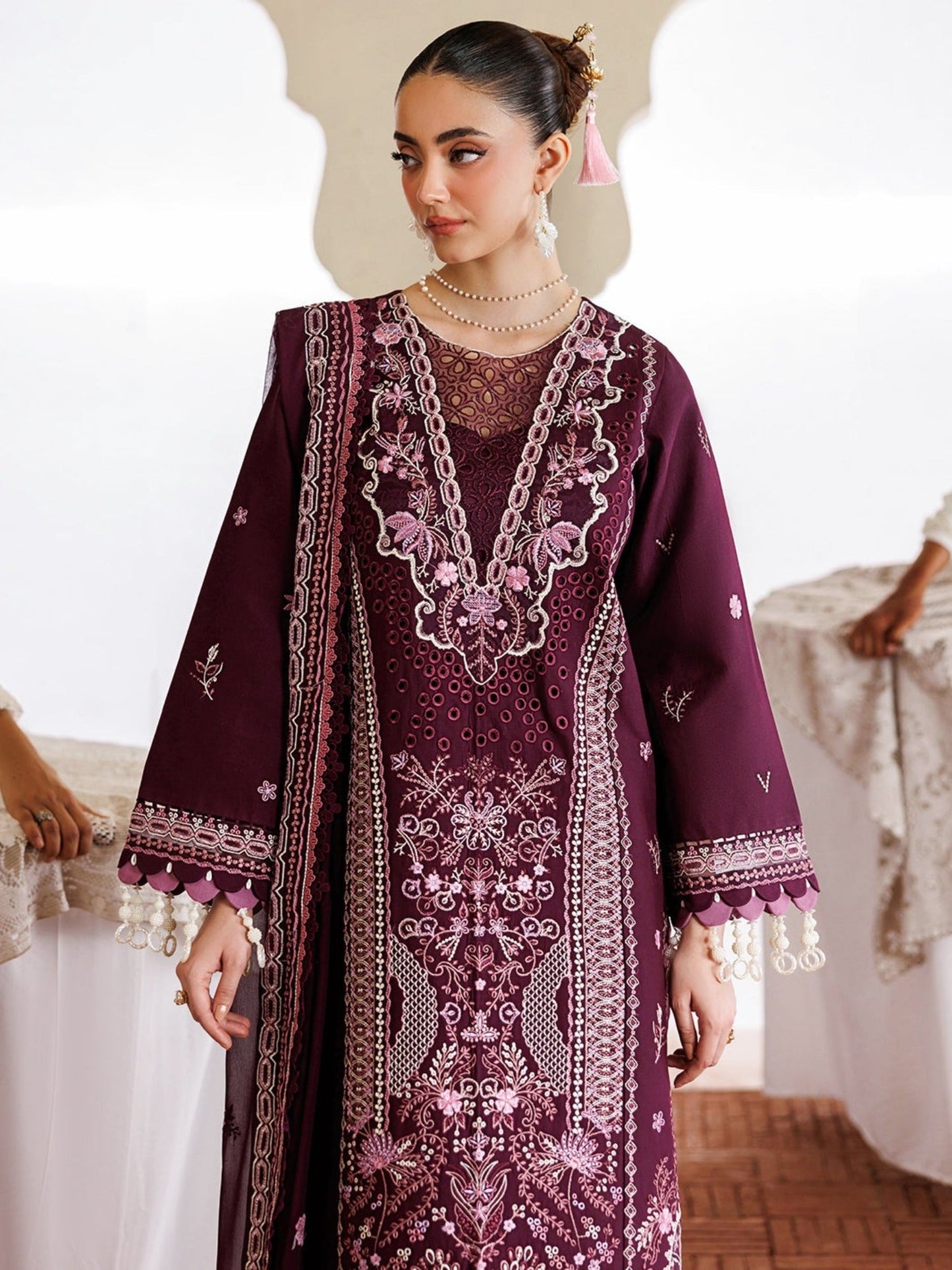 Mulberry-Mahnur Morbagh Luxury Lawn'26 Embroidered Unstitched 3-Piece Suit-M-02