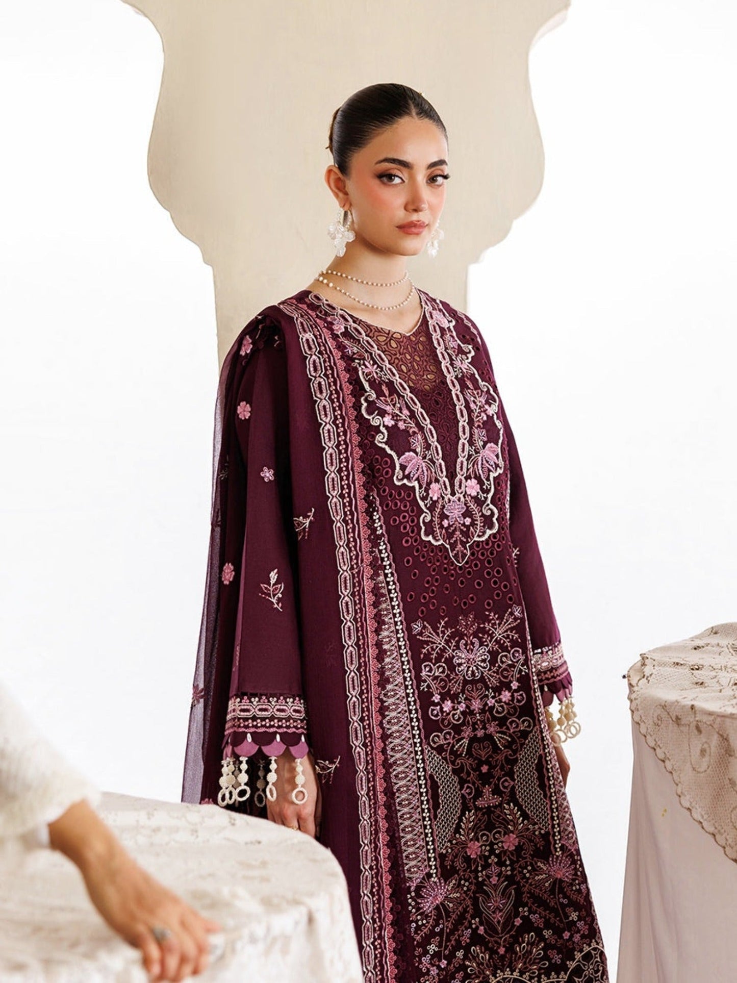 Mulberry-Mahnur Morbagh Luxury Lawn'26 Embroidered Stitched 3-Piece Suit-M-02