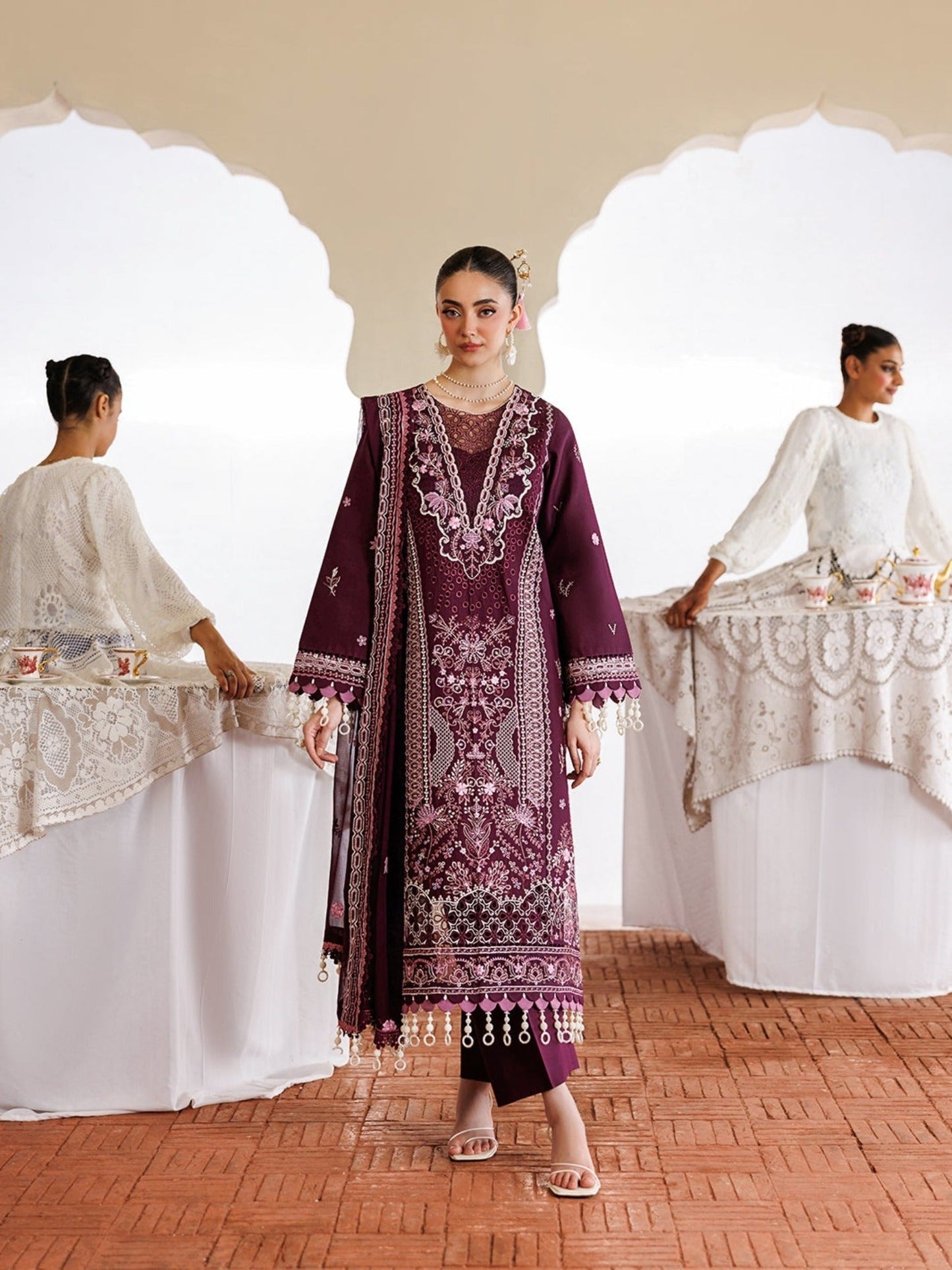 Mulberry-Mahnur Morbagh Luxury Lawn'26 Embroidered Stitched 3-Piece Suit-M-02