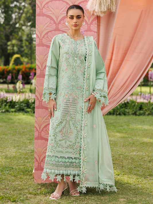 Green-Mahnur Morbagh Luxury Lawn'26 Embroidered Stitched 3-Piece Suit-M-06