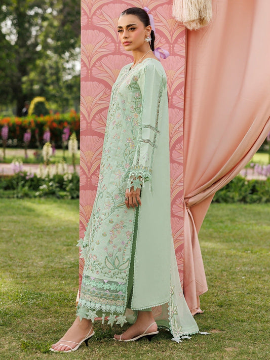 Green-Mahnur Morbagh Luxury Lawn'26 Embroidered Stitched 3-Piece Suit-M-06