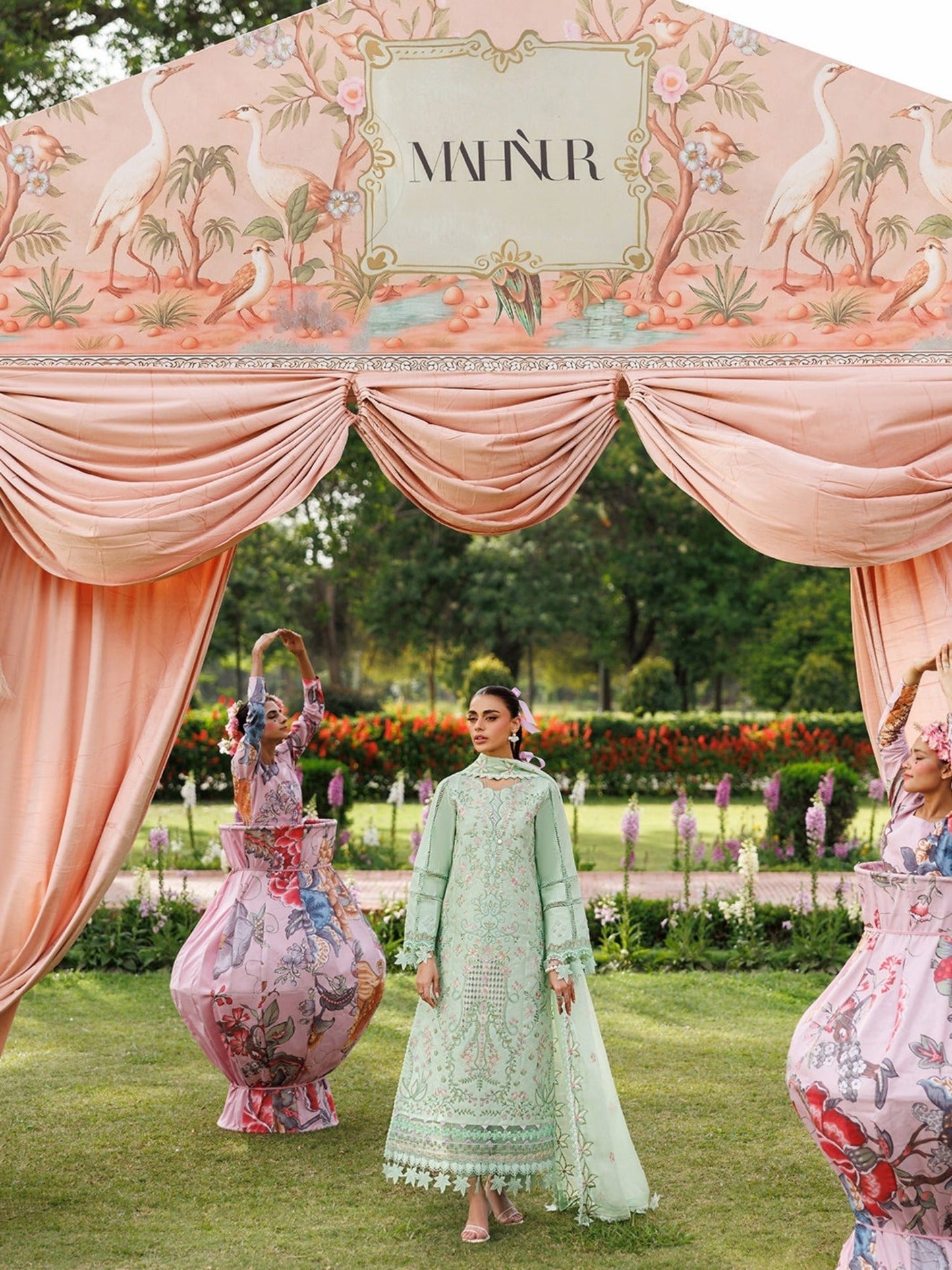 Green-Mahnur Morbagh Luxury Lawn'26 Embroidered Stitched 3-Piece Suit-M-06