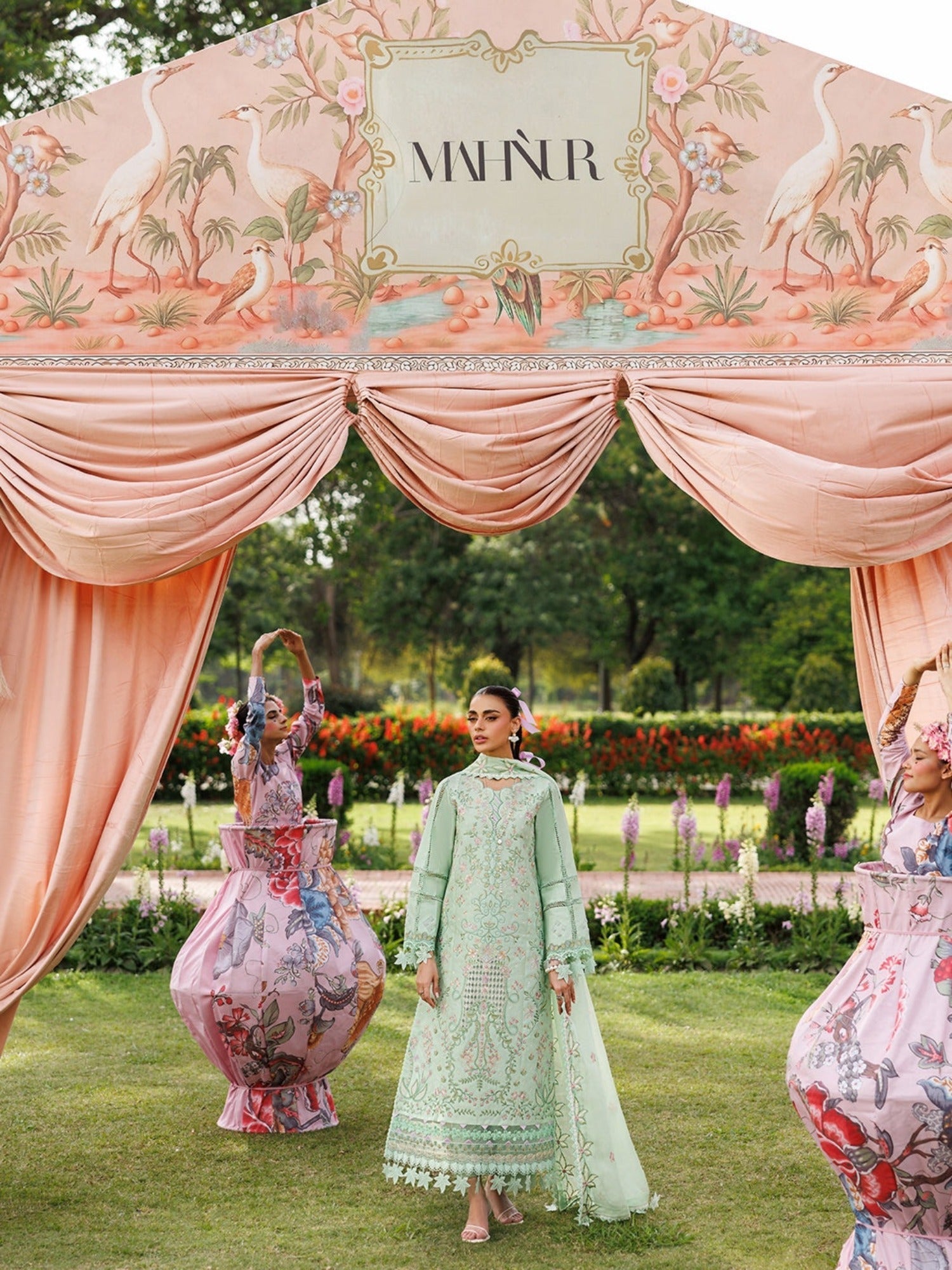 Green-Mahnur Morbagh Luxury Lawn'26 Embroidered Stitched 3-Piece Suit-M-06