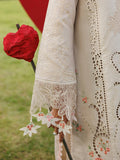Cream-Mahnur Morbagh Luxury Lawn'26 Embroidered Unstitched 3-Piece Suit-M-07