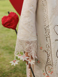 Cream-Mahnur Morbagh Luxury Lawn'26 Embroidered Stitched 3-Piece Suit-M-07