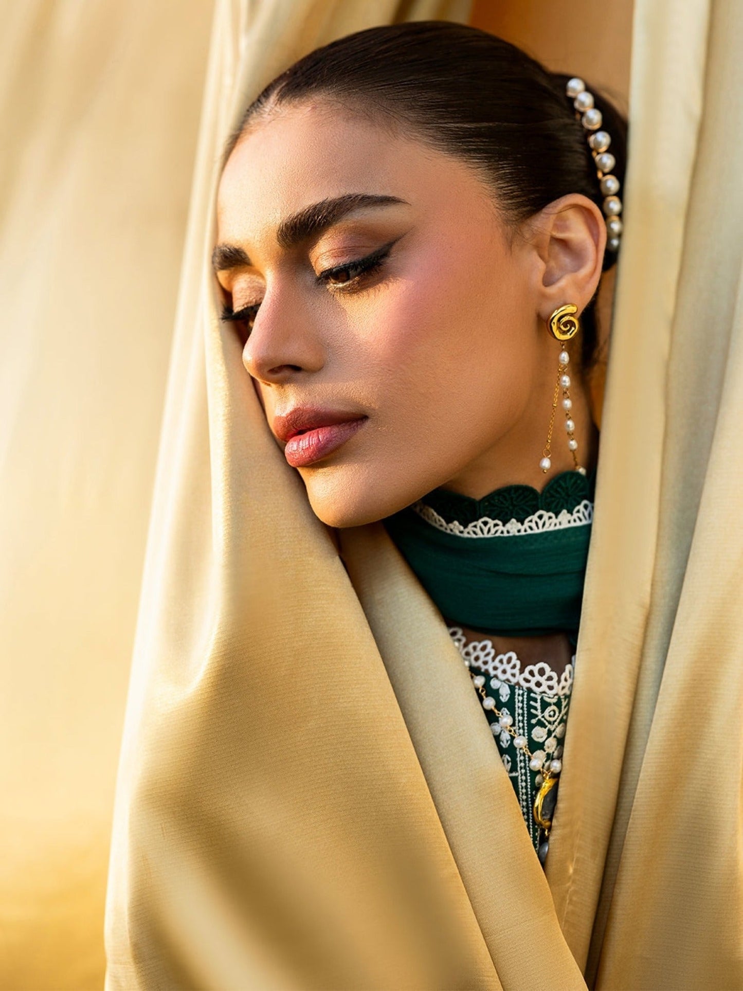 Green-Mahnur Morbagh Luxury Lawn'26 Embroidered Stitched 3-Piece Suit-M-09