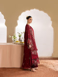 Maroon-Mahnur Morbagh Luxury Lawn'26 Embroidered Stitched 3-Piece Suit-M-10