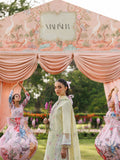Yellow-Mahnur Morbagh Luxury Lawn'26 Embroidered Unstitched 3-Piece Suit-M-12