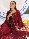Maroon-Mahnur Morbagh Luxury Lawn'26 Embroidered Stitched 3-Piece Suit-M-13