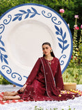 Maroon-Mahnur Morbagh Luxury Lawn'26 Embroidered Unstitched 3-Piece Suit-M-13